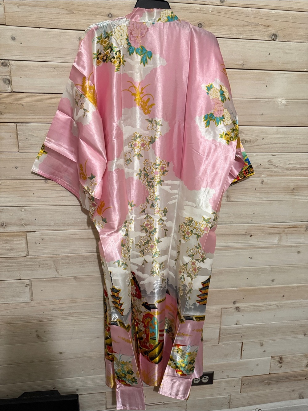 Plus Size Satin Kimono Robe - Picture 4 of 5